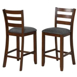 Costway Set Of 2 Barstools Counter Height Chairs W/Fabric Seat & Rubber Wood Legs -Costway GUEST 296cf7b6 37d0 4290 b7c9 e2ef6be7b99d