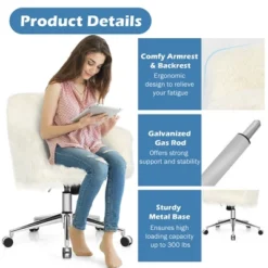 Costway Synthetic Swivel Office Chair Adjustable Task Chair Fluffy Vanity Chair 16 Costway Synthetic Swivel Office Chair Adjustable Task Chair Fluffy Vanity Chair -Costway GUEST 29747f76 b5c2 4dac bfeb 8bcfdc6b97db