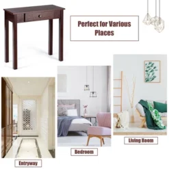 Costway Console Table With Drawer Entryway Hallway Accent Wooden Table Espresso 14 Costway Console Table With Drawer Entryway Hallway Accent Wooden Table Espresso -Costway GUEST 29a43431 7766 412f b881 3e2aab0c6d1b