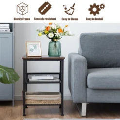 Costway Set Of 2 3-Tier Industrial End Side Table Nightstand W/2 Adjustable Shelves -Costway GUEST 29c8a984 8477 47dc 8b42 5175a82d775f