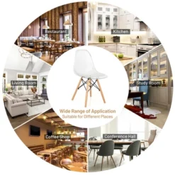 Set Of 4 Dining Chairs Modern Plastic Shell Side Chair W/ Clear Seat & Wood Legs -Costway GUEST 2a0c7760 3e8d 4e25 8f28 395d7c638dfd