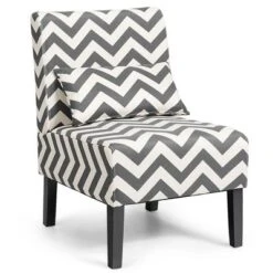 Costway Armless Accent Leisure Chair With Lumbar Pillow -Costway GUEST 2a2a59e1 fd99 4316 9755 7ef76b544704