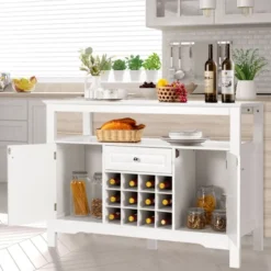 Costway Storage Buffet Sideboard Table Kitchen Sever Cabinet Wine Rack White -Costway GUEST 2aad7183 71fe 4544 bf19 a798bb5b9be9