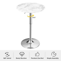 Costway Round Bistro Bar Table Height Adjustable 360-degree Swivel 14 Costway Round Bistro Bar Table Height Adjustable 360-degree Swivel -Costway GUEST 2ac50511 10c9 495c 955e 0277946a2221