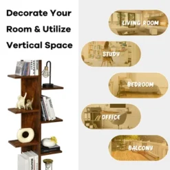 Costway 8-shelf Bookcase Freestanding Tree Shelf Display Storage Stand BlackWhite -Costway GUEST 2adb9ff2 05a9 4a13 929c 5172fce55fef