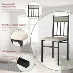 Costway 5 Piece Faux Marble Dining Set Table And 4 Chairs Kitchen Breakfast Furniture Grey -Costway GUEST 2b1f026a c82a 452d a5bf 03392a8c5b19