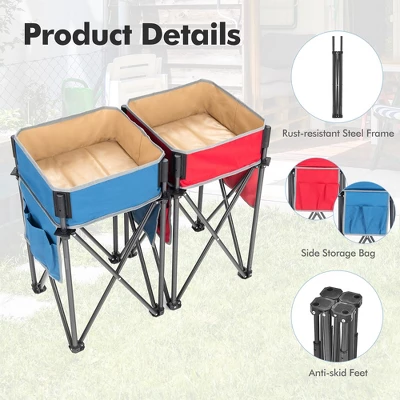 Costway 2 PCS Folding Camping Tables W/ Large Capacity Storage Sink For Picnic 11 Costway 2 PCS Folding Camping Tables W/ Large Capacity Storage Sink For Picnic - Image 9