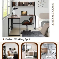 Costway 55''L-Shaped Desk Corner Computer Desk Writing Workstation Table W/Hutch -Costway GUEST 2b883412 c151 43c8 9ce5 dd053d896582