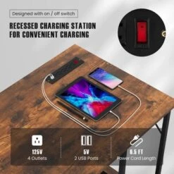 Costway 55'' Computer Desk W/ Charging Station Home Office PC Desk W/ 4 Power Outlets 18 Costway 55'' Computer Desk W/ Charging Station Home Office PC Desk W/ 4 Power Outlets -Costway GUEST 2bab7596 2832 4c33 b2de c29ff94c7763