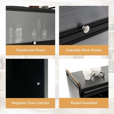 Costway 5-Tier Kitchen Baker's Rack Storage Cabinet Mobile Microwave Stand Flip-up Doors 11 Costway 5-Tier Kitchen Baker's Rack Storage Cabinet Mobile Microwave Stand Flip-up Doors - Image 9