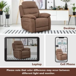 Costway Power Lift Recliner Chair Sofa For Elderly W/ Side Pocket & Remote Control GreyBrown -Costway GUEST 2c034bd5 5452 4672 9c47 6c97ae2417f8