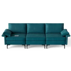 Costway Modern Modular Fabric 3-Seat Sofa Couch With Socket USB Ports & Metal Legs Grey/Blue 21 Costway Modern Modular Fabric 3-Seat Sofa Couch With Socket USB Ports & Metal Legs Grey/Blue -Costway GUEST 2c09dcfc 4e4a 4e56 a75a d28d3837e67c