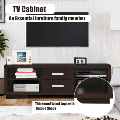 Costway TV Stand Entertainment Center Hold Up To 65'' TV With Storage Shelves & Drawers 6 Costway TV Stand Entertainment Center Hold Up To 65'' TV With Storage Shelves & Drawers - Image 4