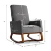 Costway Mid Century Retro Fabric Upholstered Rocking Chair Nursery Armchair Gray 2 Costway Mid Century Retro Fabric Upholstered Rocking Chair Nursery Armchair Gray -Costway GUEST 2c34efdf 9513 4136 a848 117c9156fd27