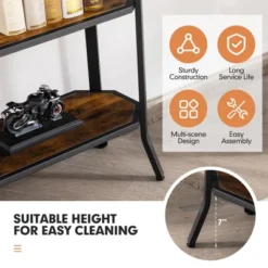 Costway 3-Tier Entryway Sofa Console Table Steel Frame For Hallway Living Room Brown -Costway GUEST 2c5591ad 9df2 4f65 9c9a fe878492ab44