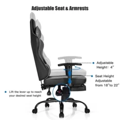 Costway Gaming Chair Racing High Back Office Chair W/ Footrest Black 14 Costway Gaming Chair Racing High Back Office Chair W/ Footrest Black -Costway GUEST 2c681d2c 38ee 4e42 954b 18f4d8ca97e3