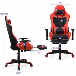 Costway Gaming Chair Massage Reclining Racing Office Computer Chair With Footrest Red -Costway GUEST 2ca8b5bc 2846 4aaf abc8 ebc8371d8635
