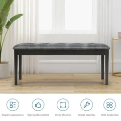 Costway Upholstered Dining Bench W/Padded Seat For Kitchen Bedroom Entryway Grey -Costway GUEST 2cd6d796 14c1 48ae a899 64d2fdead328