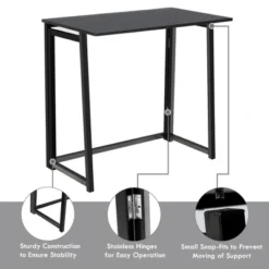 Costway Foldable Computer Desk Home Office Laptop Table Writing Desk Study Table Natural/White/Brown/Black -Costway GUEST 2cdb3955 442a 40af a1a7 d8429205ca9d