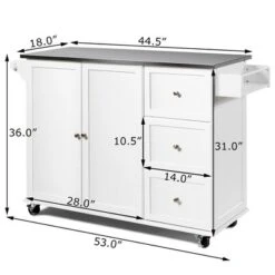 Costway Kitchen Island 2-Door Storage Cabinet Stainless Steel Top W/ Drawers -Costway GUEST 2cfb420c d714 4745 a4eb 6e5818ab2476