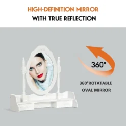 Costway Vanity Wood Makeup Dressing Table Stool 4 Drawers Black/White 14 Costway Vanity Wood Makeup Dressing Table Stool 4 Drawers Black/White -Costway GUEST 2d0917f6 e883 4905 aa3d 5ed159eb96e4