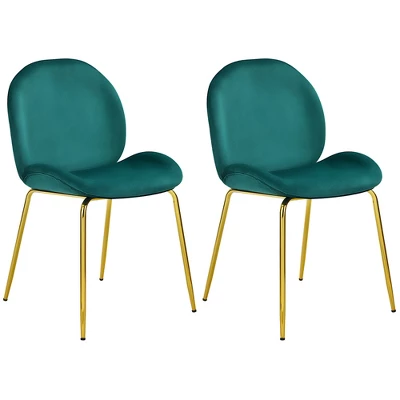 Costway Set Of 2 Velvet Accent Chairs Dining Side Chairs W/Gold Metal Legs Pink/Beige/Green/Grey 13 Costway Set Of 2 Velvet Accent Chairs Dining Side Chairs W/Gold Metal Legs Pink/Beige/Green/Grey - Image 11