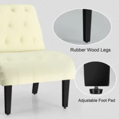 Costway Set Of 2 Armless Accent Chair Upholstered Tufted Lounge Chair -Costway GUEST 2d5a05de 2bd0 40ab 8e02 a4908b8527c0