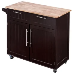 Costway Rolling Kitchen Cart Island Heavy Duty Storage Brown Trolley Cabinet Utility Modern -Costway GUEST 2d5c253e 5b38 43da b6d9 27913846c216