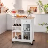 Costway Rolling Kitchen Island Wood Top Trolley Cart Storage Cabinet W/Shelf & Wine Rack -Costway GUEST 2d94bf01 7f94 4c98 9413 5e9e10bc23af