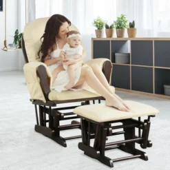 Costway Glider And Ottoman Cushion Set Wood Baby Nursery Rocking Chair -Costway GUEST 2d9e31fe caef 41f3 a7cd e5b0a39f4119