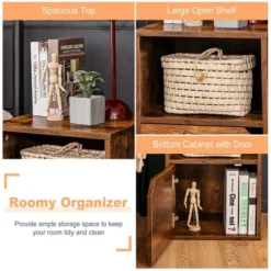 Costway Set Of 2 Nightstands Side End Table Storage Cabinet Shelf Living Room Brown -Costway GUEST 2e0e3a24 e1b5 4e58 8789 9608ce2100a6