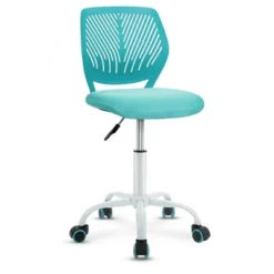 Costway Office Task Desk Armless Chair Adjustable Mid Back Swivel Study Chair RoseBlueTurquoisePurple -Costway GUEST 2e132fcc 2dad 46bf a448 e0701e53806e