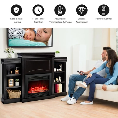 Costway 70'' Fireplace TV Stand Media W/ 28.5'' 750W/1500W Electric Fireplace 6 Costway 70'' Fireplace TV Stand Media W/ 28.5'' 750W/1500W Electric Fireplace - Image 4