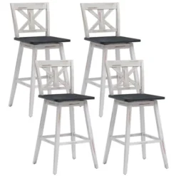 Costway 4PCS Swivel Bar Stools 29'' Counter Height Chairs W/ Footrest -Costway GUEST 2e3e546b 26f4 47bf 8de0 39693bab7fc1