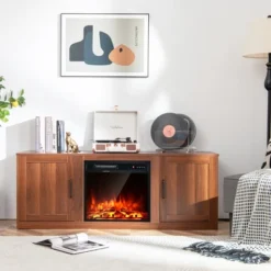 Costway 58'' Fireplace TV Stand Entertainment Console W/ 18'' Electric Fireplace -Costway GUEST 2ef0d1da 1989 4694 b640 cf885c16fa19