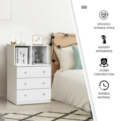 Costway 3 Drawer Dresser W/ Cubbies Storage Chest For Bedroom Living Room White/Black/Grey 18 Costway 3 Drawer Dresser W/ Cubbies Storage Chest For Bedroom Living Room White/Black/Grey -Costway GUEST 2f108e44 4d14 4dfc 8e47 4ccf385a29ec