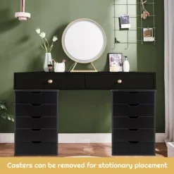 Costway 5 Drawer Chest Storage Dresser Floor Cabinet Organizer With Wheels Black -Costway GUEST 2f680fc8 9d7e 4e58 bf57 61124ac92404