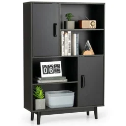 Costway Sideboard Storage Cabinet Bookshelf Cupboard W/Door Shelf Black / White / Espresso -Costway GUEST 2f8c0fa5 94c8 48d9 bf00 5d621611369e