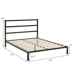 Costway Twin/Full Metal Bed Platform Frame Heavy Duty Mattress Foundation W/Headboard -Costway GUEST 2fa2a5b5 d25d 4495 b7d4 066f996bc715