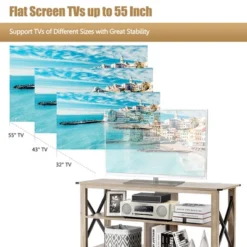 Costway Modern TV Stand For TV's Up To 55" W/ 3-Tier Open Shelves -Costway GUEST 2fa2f201 444c 4cec 890d fd9863ddb9fd