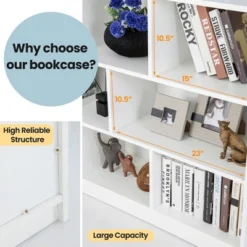 Costway 3-tier Open Bookcase 8-Cube Floor Standing Storage Shelves Display Cabinet White 15 Costway 3-tier Open Bookcase 8-Cube Floor Standing Storage Shelves Display Cabinet White -Costway GUEST 2fea6c68 948b 437e a3b6 0b322c9a5bfe