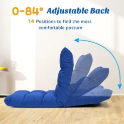 Costway Adjustable 14-Position Floor Chair Folding Lazy Gaming Sofa Lounge Chair GrayBlue Coffee -Costway GUEST 302b0a6d 694c 4ee5 8c00 b80ddfc0d0c7