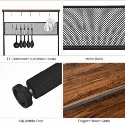 Costway 4-Tier Kitchen Bakers Rack Microwave Oven Stand Industrial W/Hooks & Mesh Panel 19 Costway 4-Tier Kitchen Bakers Rack Microwave Oven Stand Industrial W/Hooks & Mesh Panel -Costway GUEST 305d9aea b7a1 4f51 93bb 610ac3d83c4d