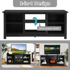 Costway 58'' 2-Tier Fireplace TV Stand W/18'' 1400W Electric Fireplace 65'' 21 Costway 58'' 2-Tier Fireplace TV Stand W/18'' 1400W Electric Fireplace 65'' -Costway GUEST 3074a49a 43b3 4ace 86ea a92f6e858ae1
