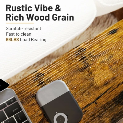 Costway 2PCS Industrial End Side Table Nightstand With Mesh Holder Rustic Brown 7 Costway 2PCS Industrial End Side Table Nightstand With Mesh Holder Rustic Brown - Image 5