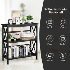 Costway 3-Tier Bookshelf Wooden Open Storage Bookcase For Home Office WhiteBlackCoffeeNatural -Costway GUEST 317eee52 f343 4088 b8dd ae80855f06f9