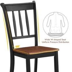 Costway Set Of 2 Wood Dining Chair High Back Kitchen Whitesburg Side Chair BlackWhite -Costway GUEST 31e1e530 25e9 45eb b23a 9385a2f20a3b