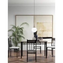 Costway 5 Piece Faux Marble Dining Set Table And 4 Chairs Kitchen Breakfast Furniture Grey -Costway GUEST 31e5887d 3a3f 4595 b9a2 f80c11edede7