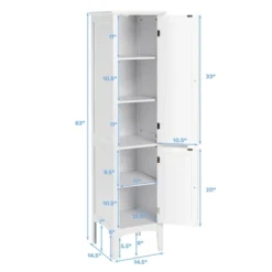 Costway Freestanding Bathroom Storage Cabinet Linen Tower Kitchen Living Room