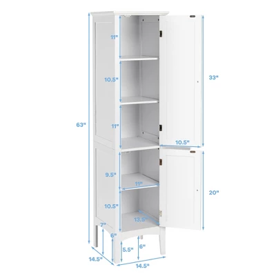 Costway Freestanding Bathroom Storage Cabinet Linen Tower Kitchen Living Room 3 Costway Freestanding Bathroom Storage Cabinet Linen Tower Kitchen Living Room